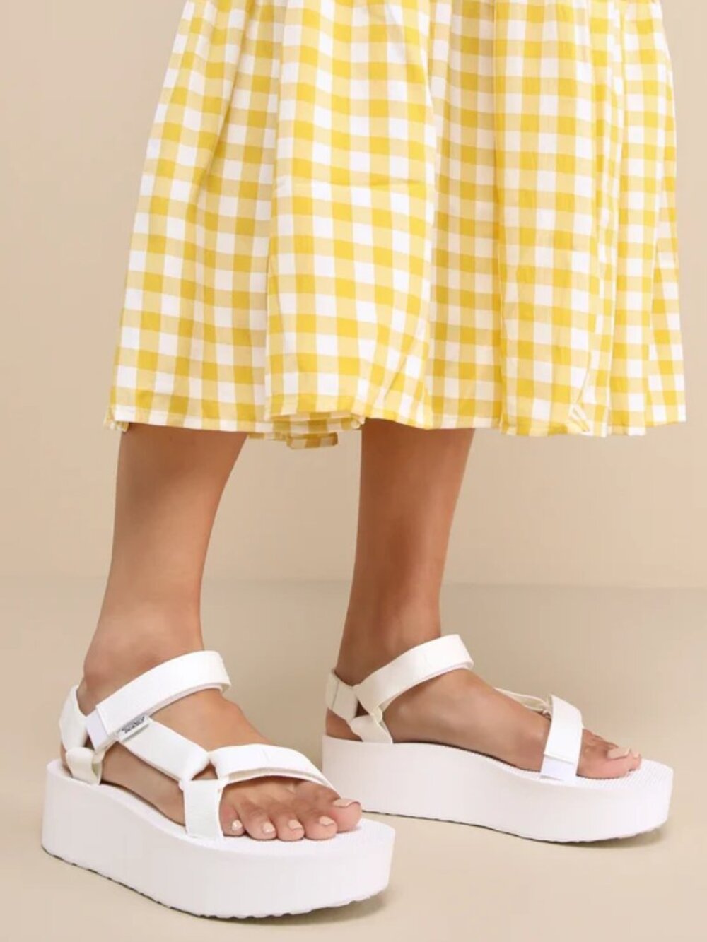 TEVA Flatform Universal White Platform Sandals Womens 8 Comfort Outdoor Granola